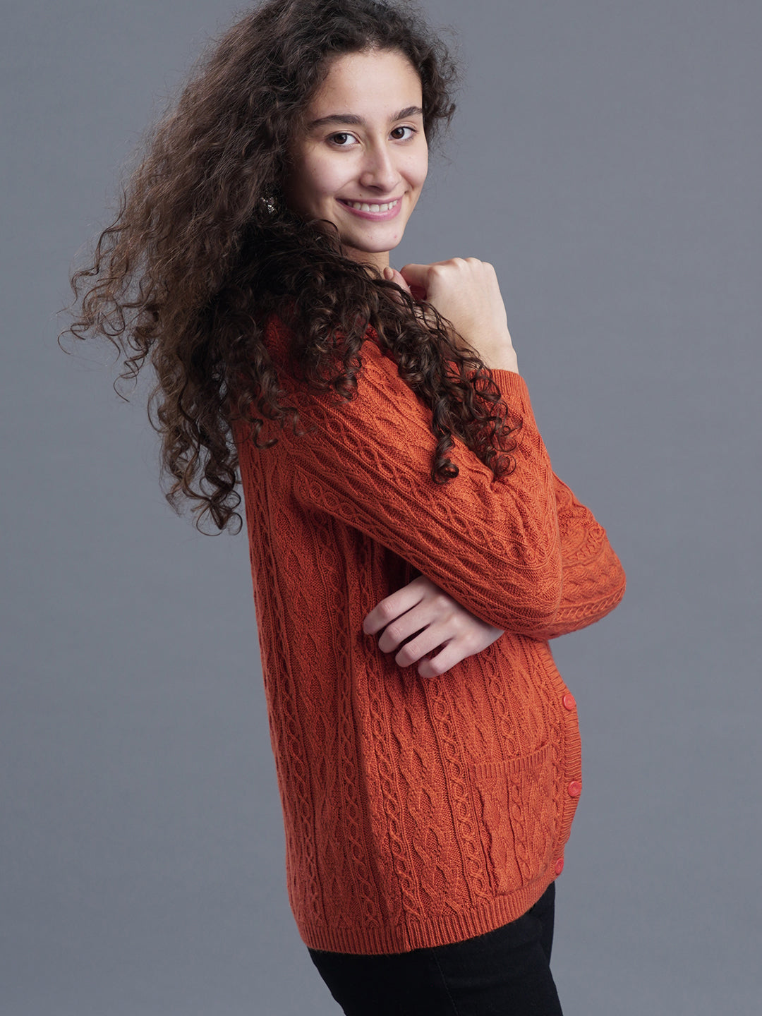  Misty Loop Round-Neck Cardigan