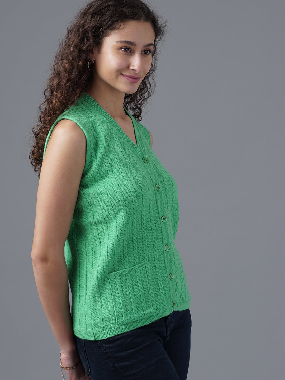 Virsa Shawl Collar Knit Vest cardigan