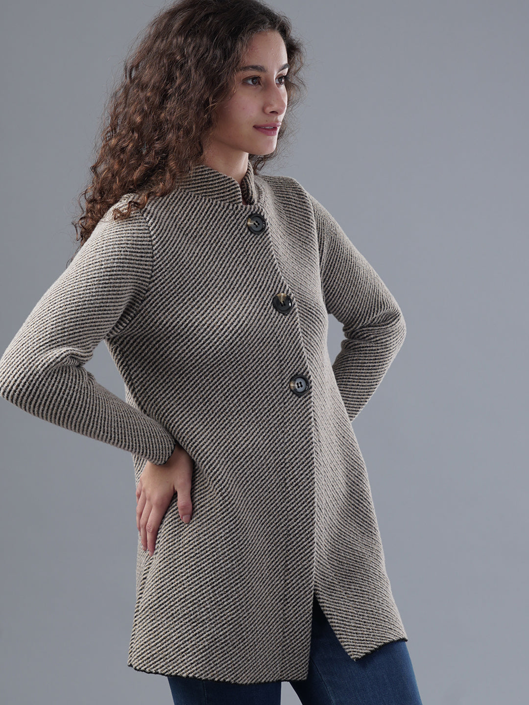 Virsa Textured Knit Longline Cardigan