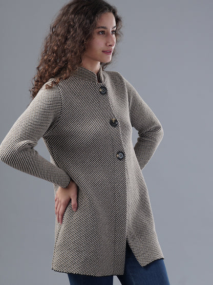 Virsa Textured Knit Longline Cardigan