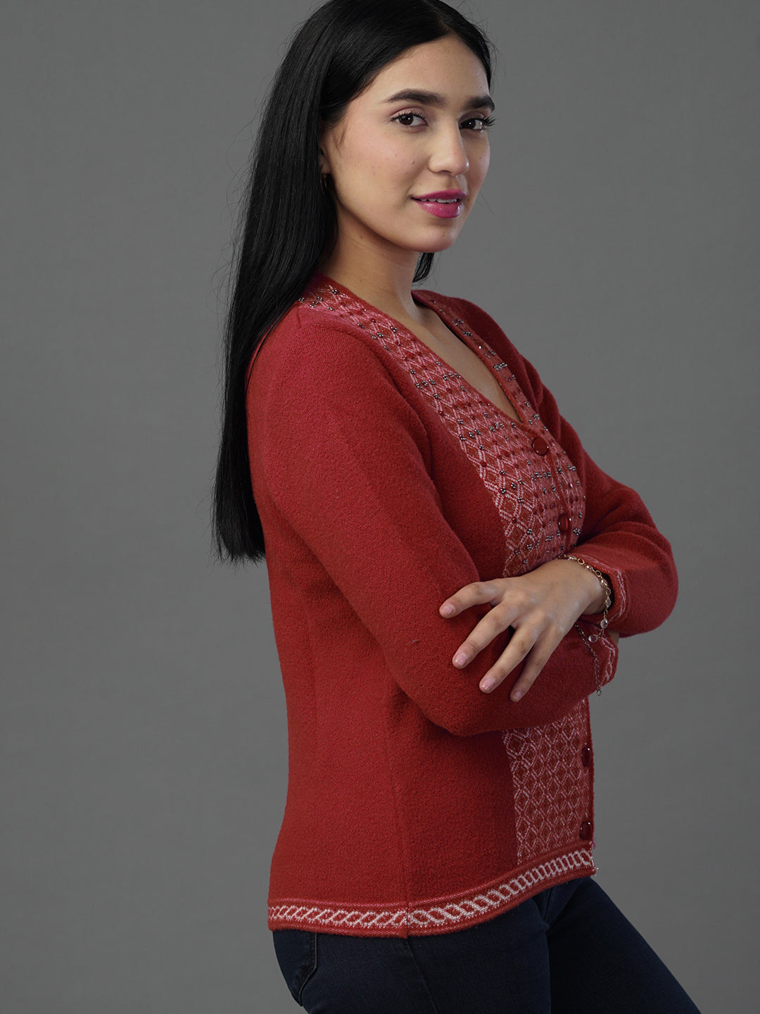 The Burgundy Bloom Jacquard Essential