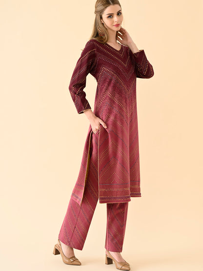 Chevron Pattern Kurta with Coordinated Pants