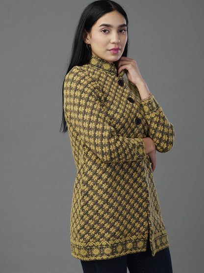 The Gilded Lattice Jacquard Cardigan
