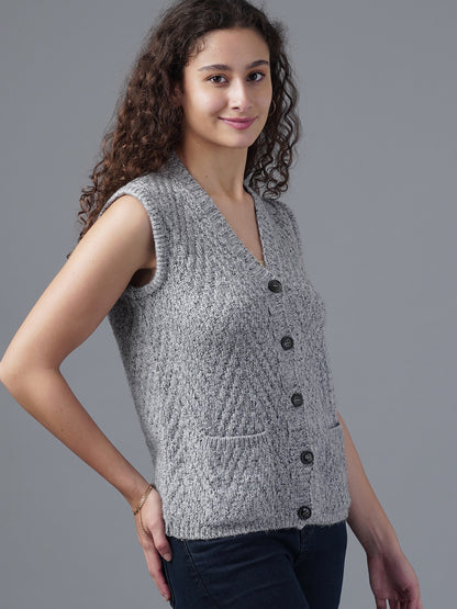 Virsa Classic V-Neck Knitted Vest Cardigan