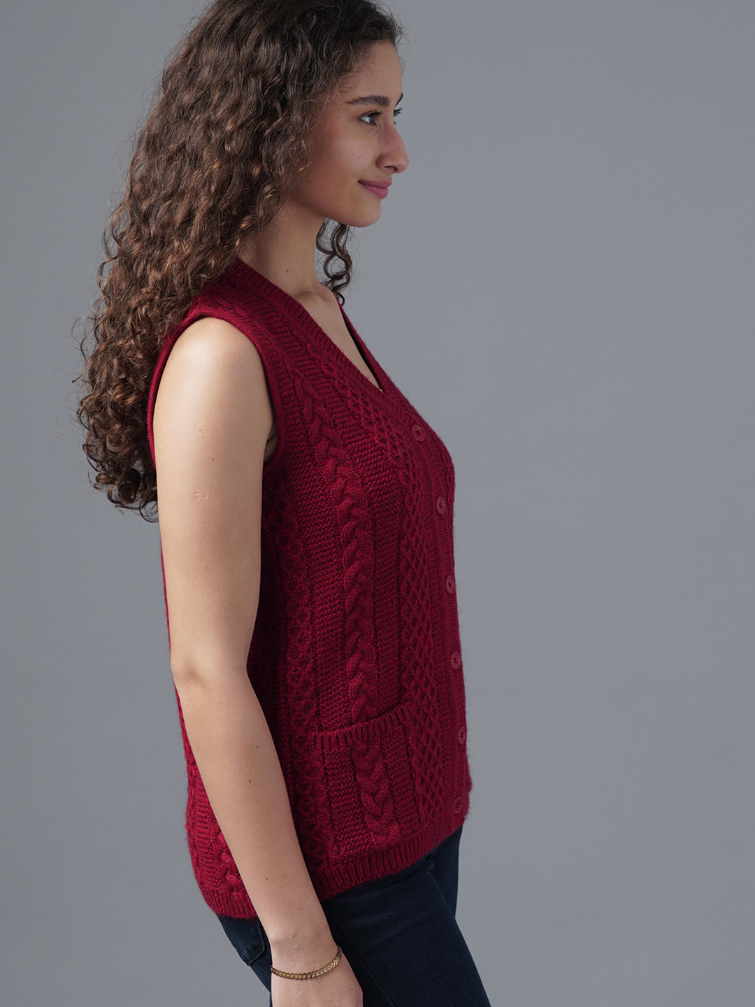 Virsa Diamond Weave V-Neck Vest