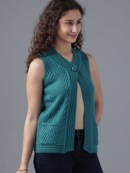 Virsa Chevron Knit Single-Button Vest