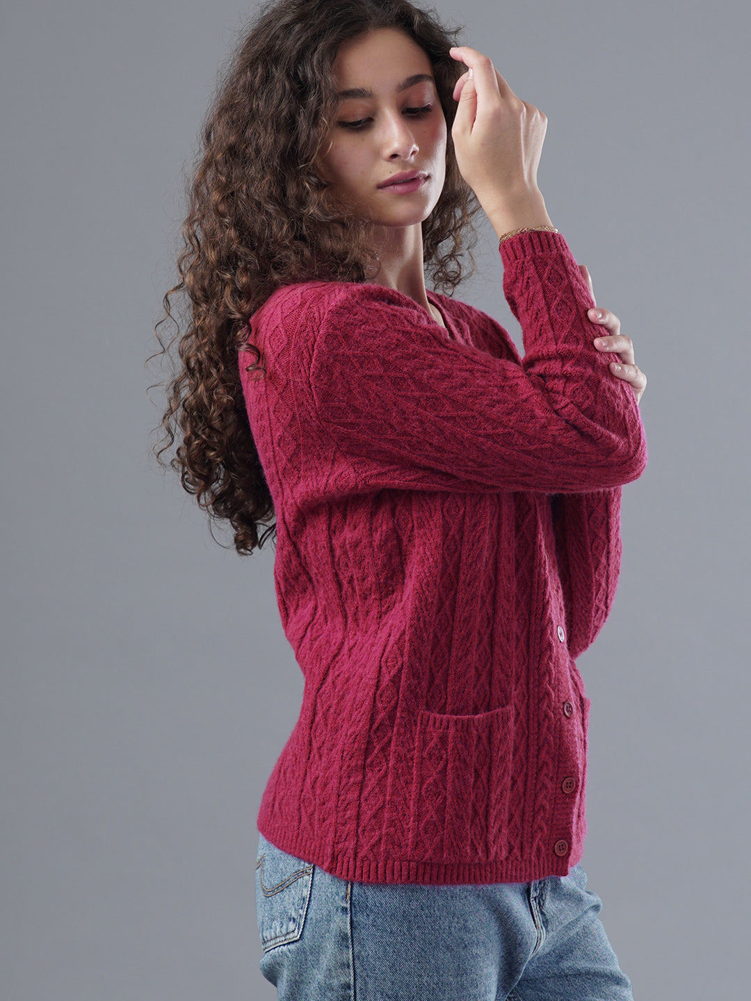 Virsa Cozy Cable Knit Cardigan