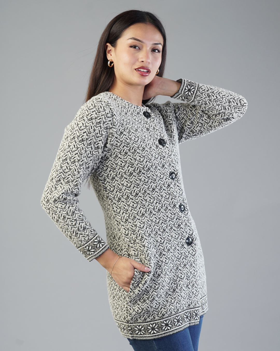 Elodie Jacquard Cardigan
