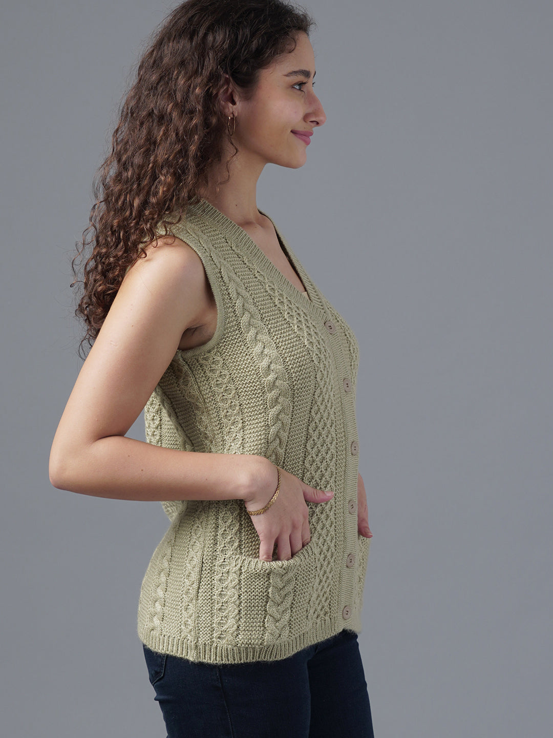 Virsa Diamond Weave V-Neck Vest