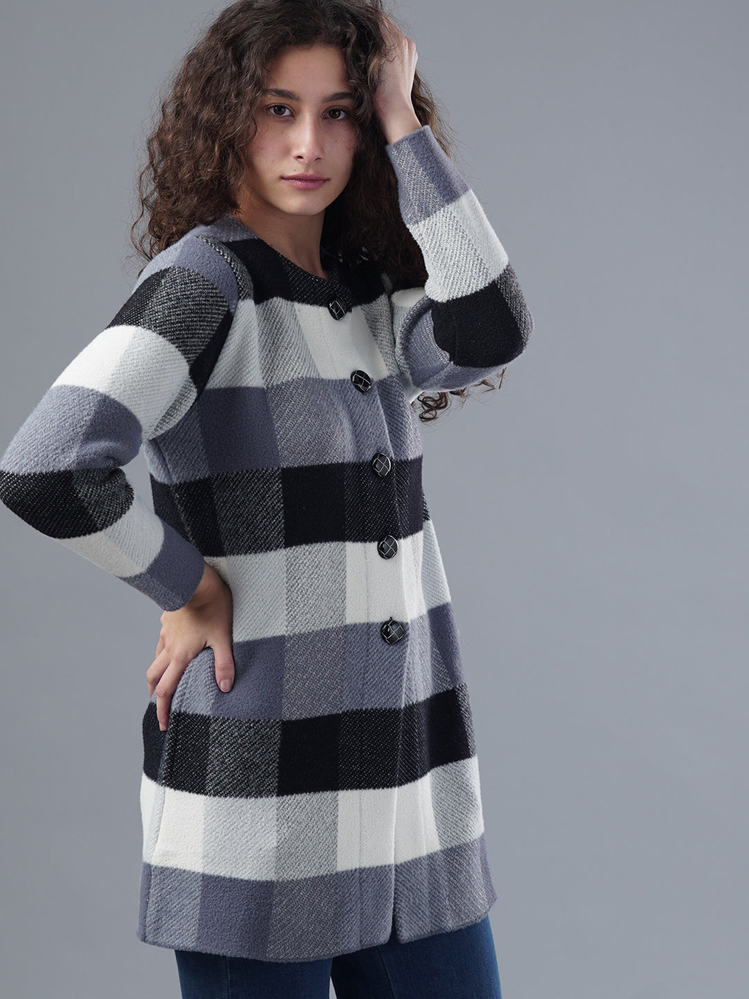 Virsa Cozy Plaid Long Cardigan