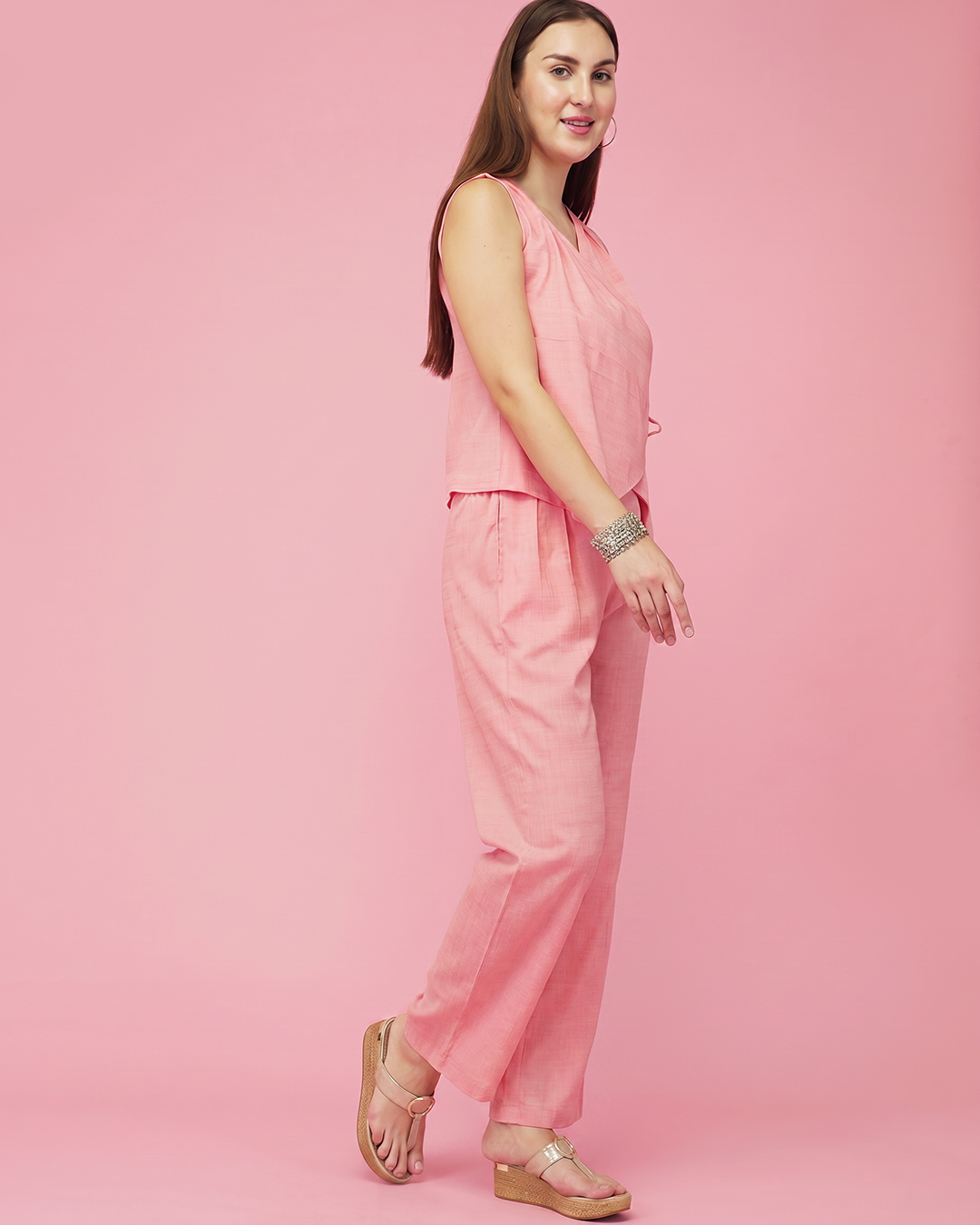 Rosé Wrap Co-Ord Ensemble
