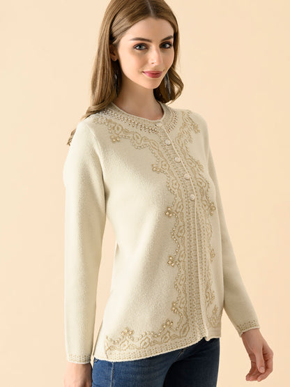 Ivory Whisper Cable-Knit Sweater