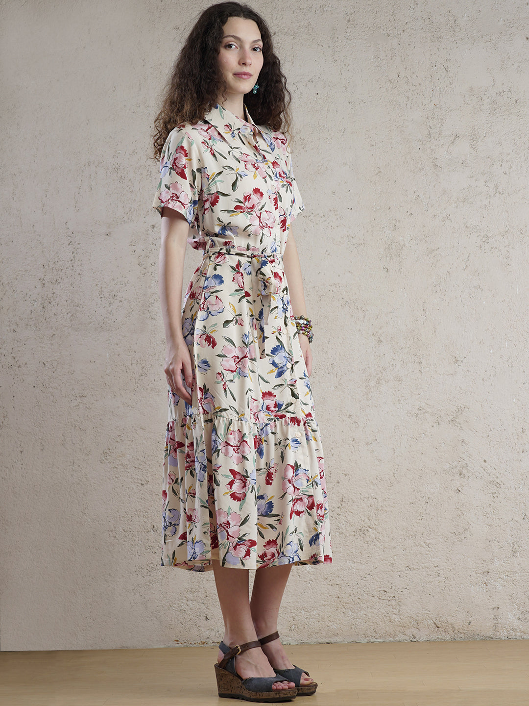 Lisbon Bloom Floral Midi Dress