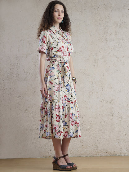 Lisbon Bloom Floral Midi Dress
