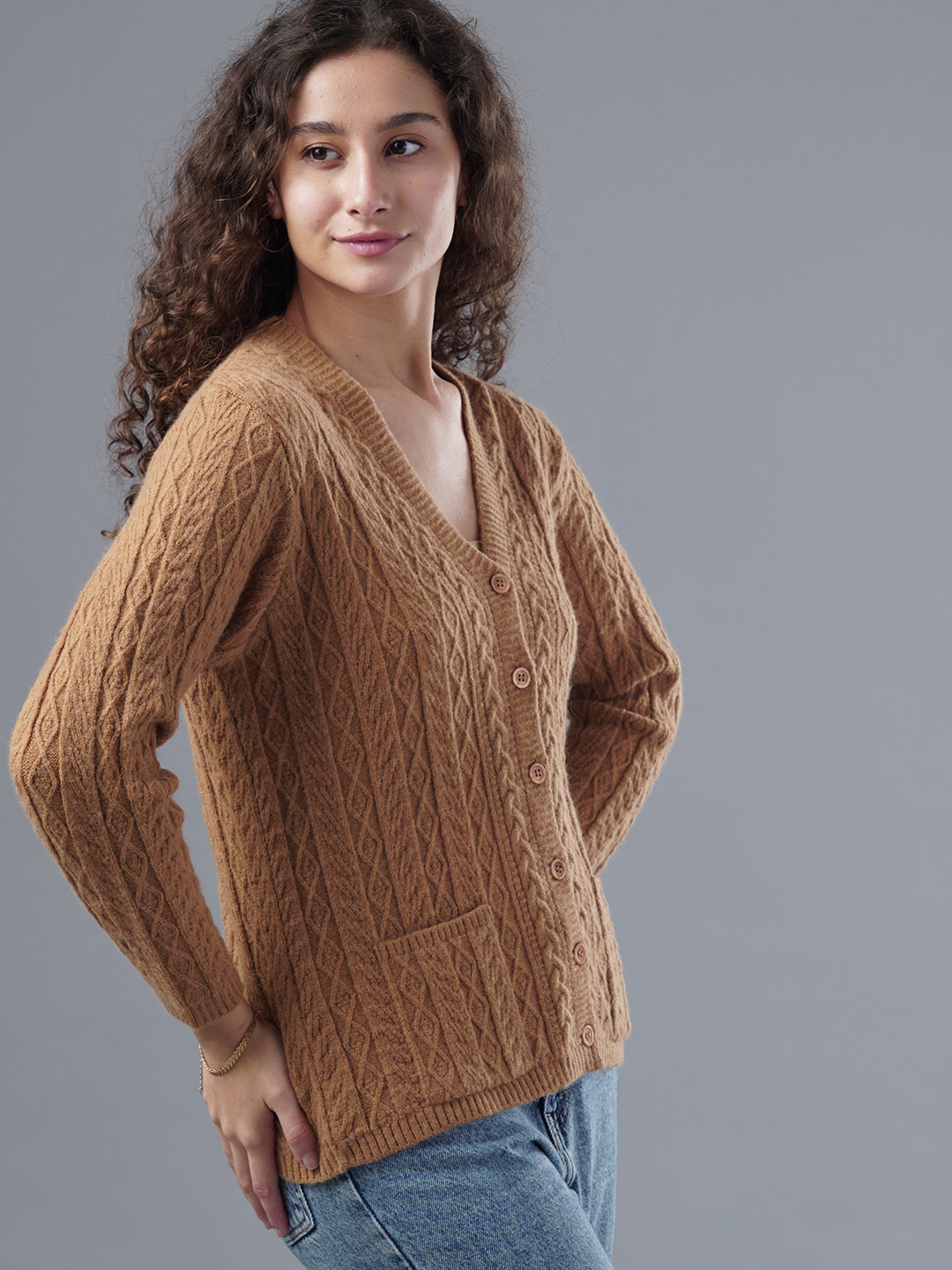 Virsa Cozy Cable Knit Cardigan