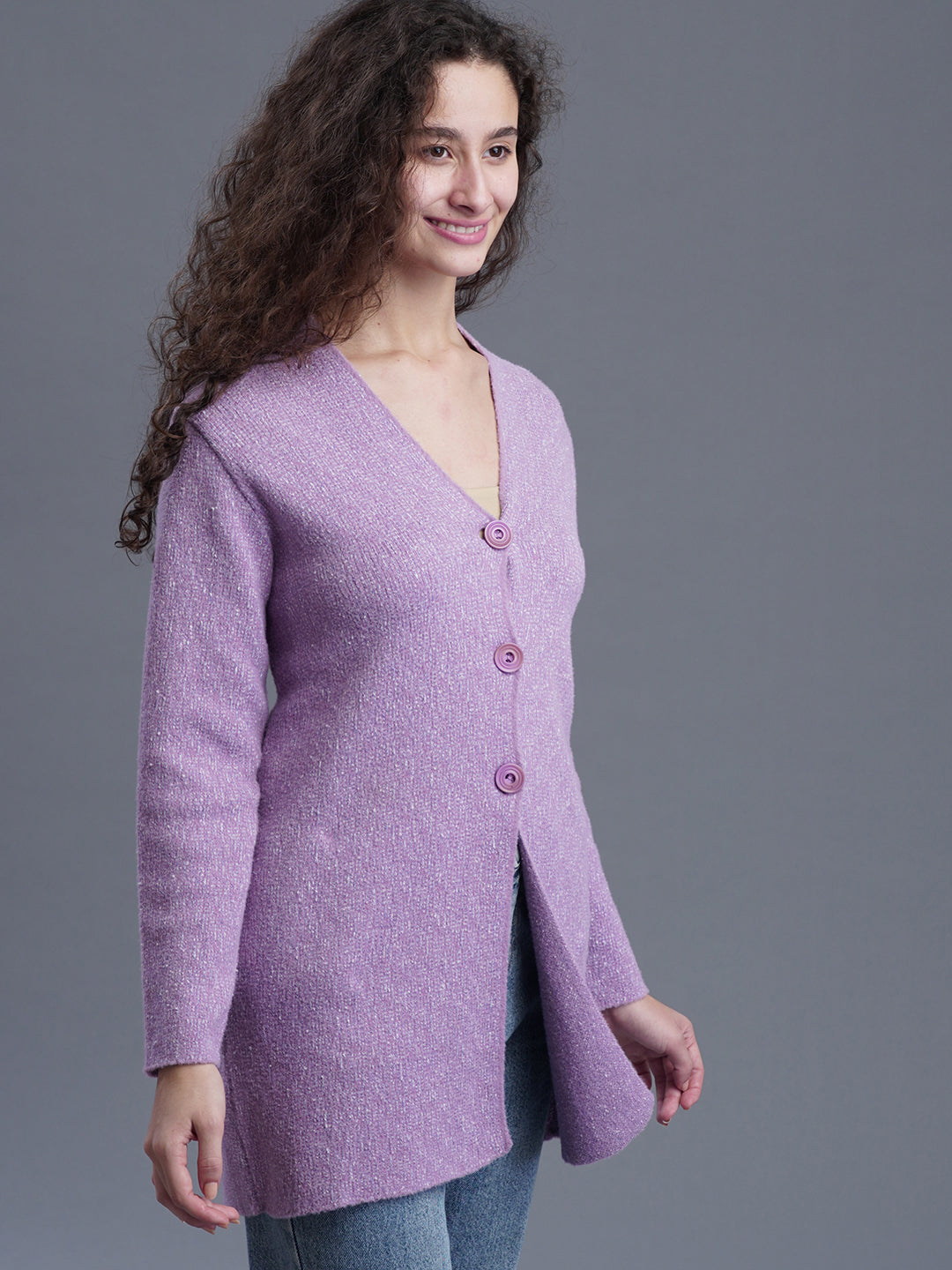  DriftWool Longline Jacquard Cardigan