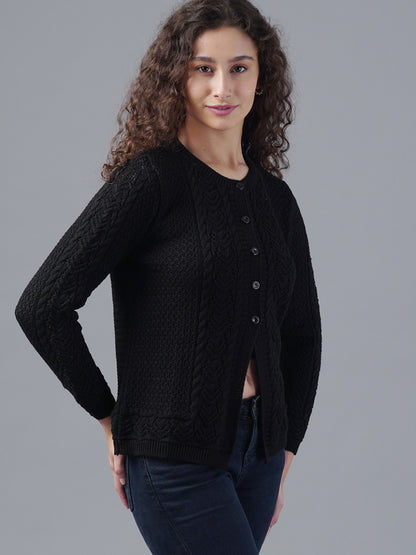 Virsa Textured Round Neck Cardigan