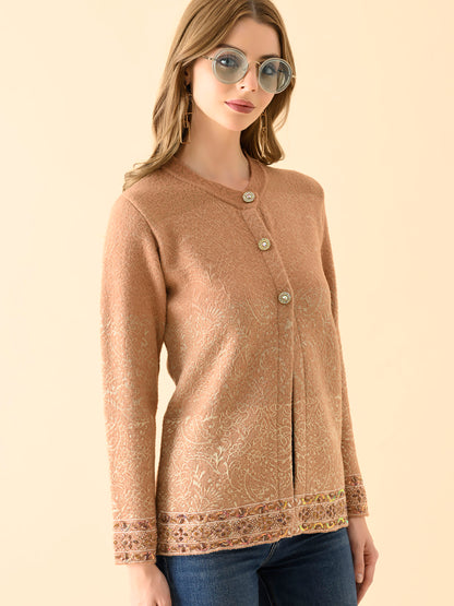 Textured Knit Casual Cardigan