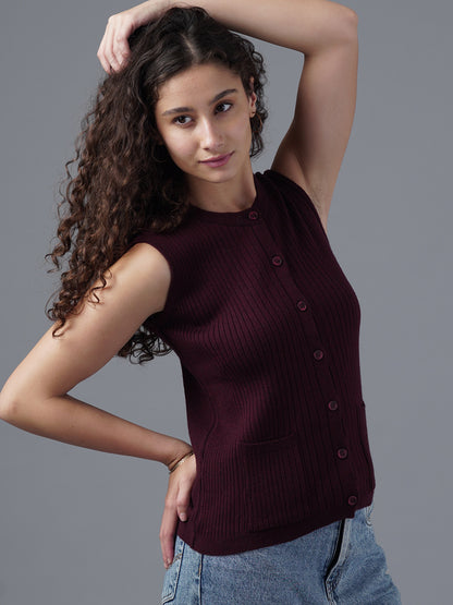 Virsa Ribbed Knit Vest cardigan