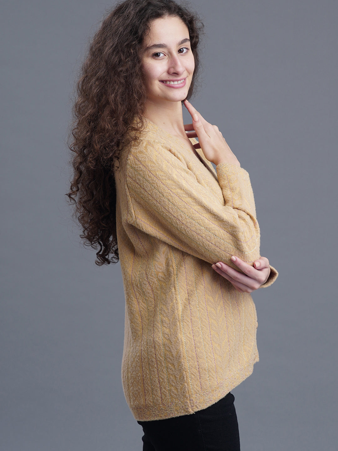  Empress Weave V-Neck Cardigan