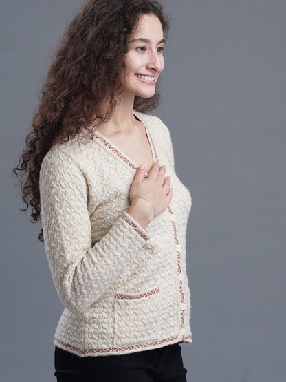 Half-Button closure V-Neck Cardigan