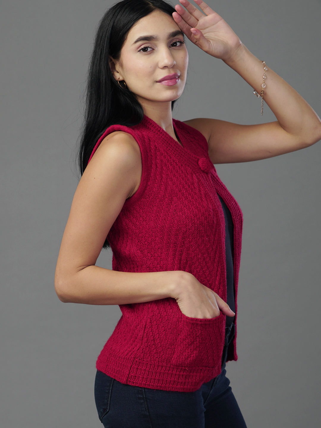 Nautical winter Sleeveless Cardigan