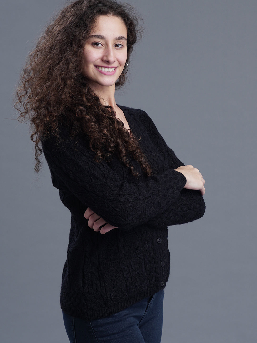  SoftHaven Round-Neck Cardigan