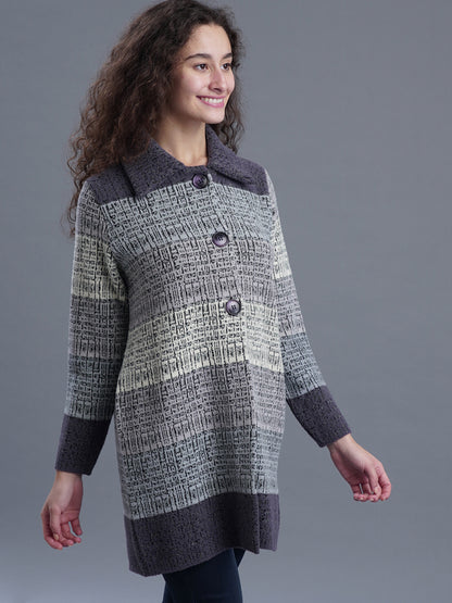 Jacquard Long Cardigan