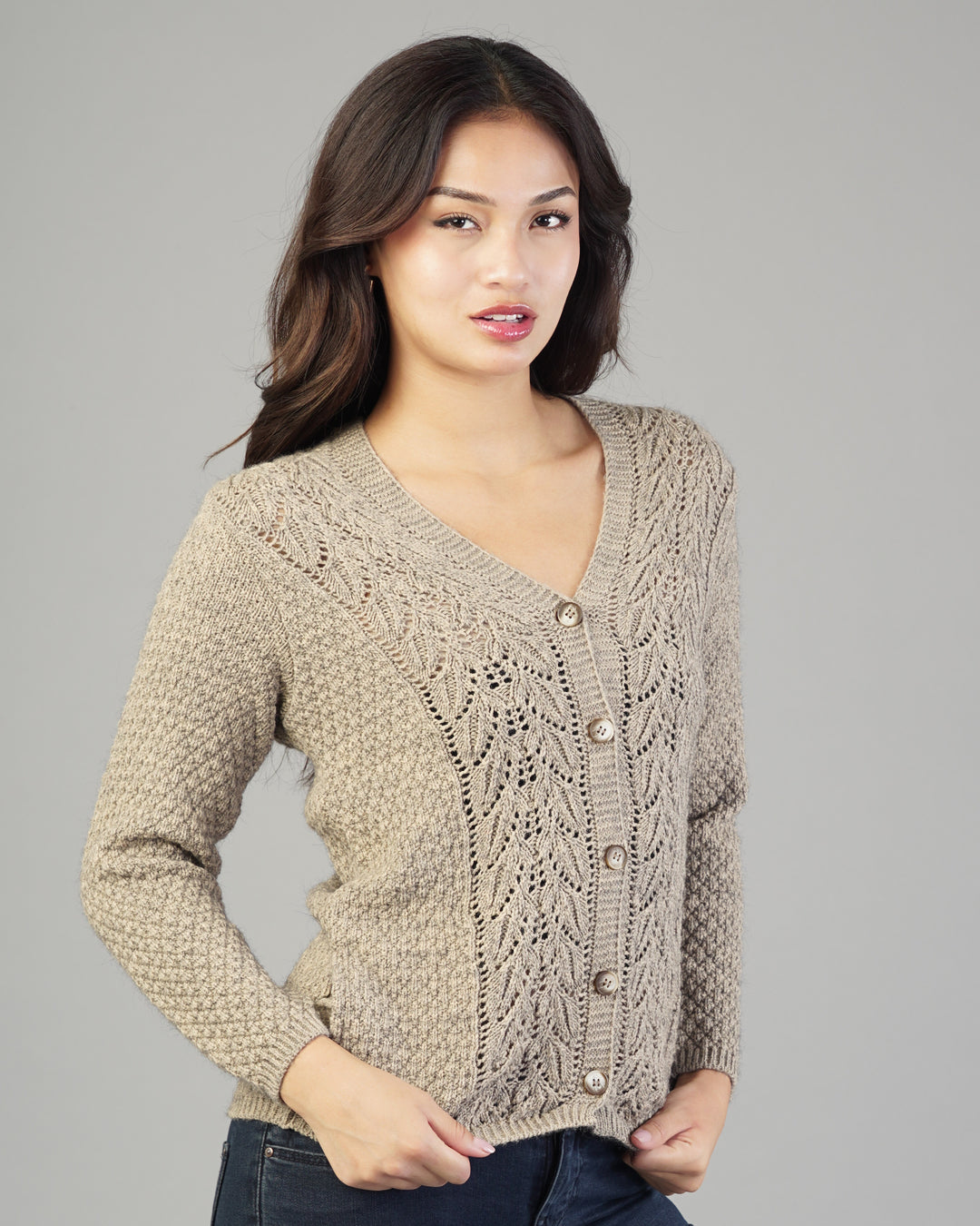 Elena V-Neck Knit Cardigan
