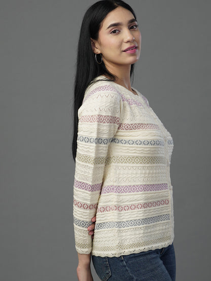 The Ivory Lattice V-Neck