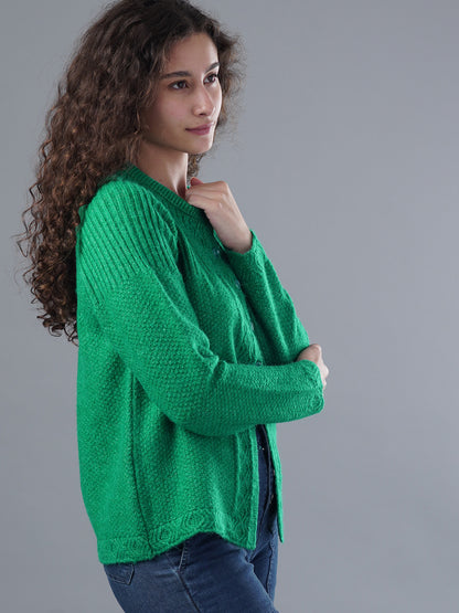 Virsa Ribbed Detail Knit Cardigan