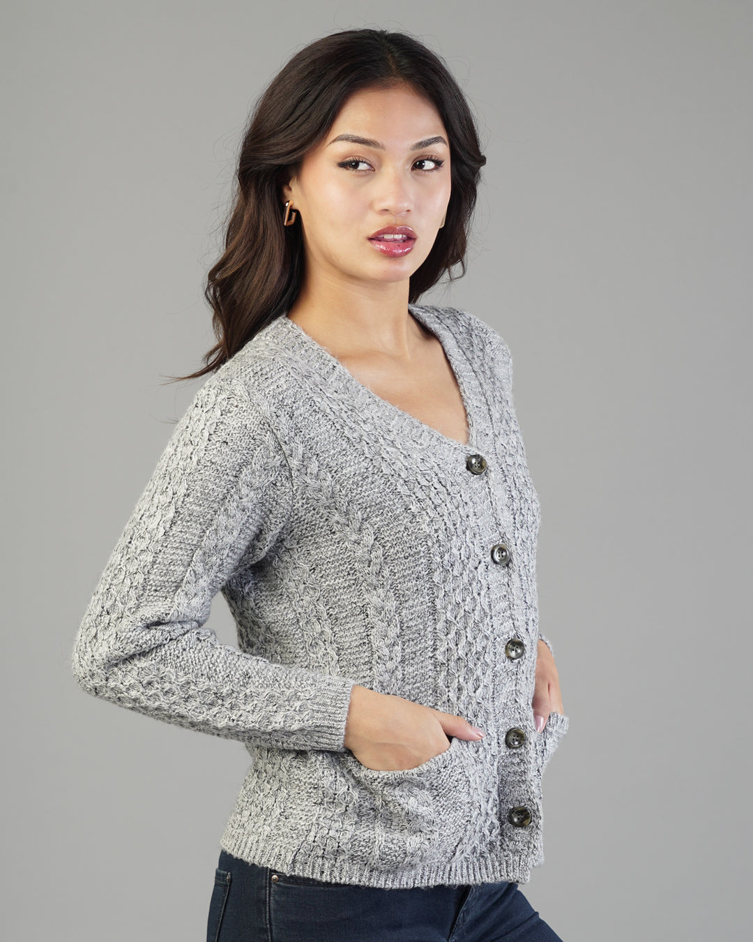 Rhea V-Neck Knit Cardigan