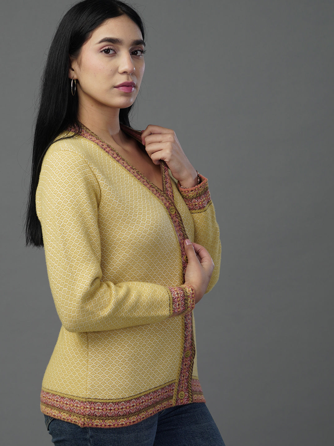 The Gilded Forest Jacquard V-Neck