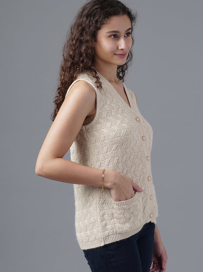 Virsa Heritage Chevron Knit Vest Cardigan