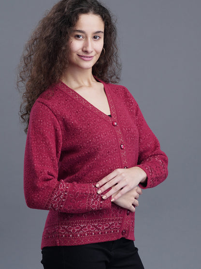  Premium Jacquard Wool Cardigan