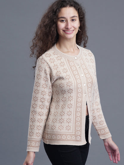 Premium Jacquard Cardigan – Round Neck