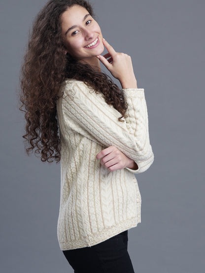  Empress Weave V-Neck Cardigan