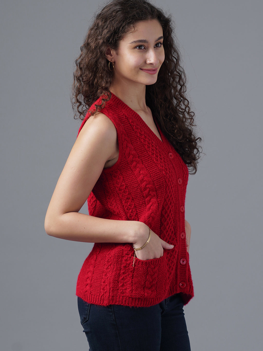 Virsa Diamond Weave V-Neck Vest
