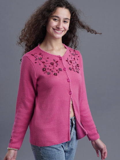 Twilight Bloom Jacquard Cardigan