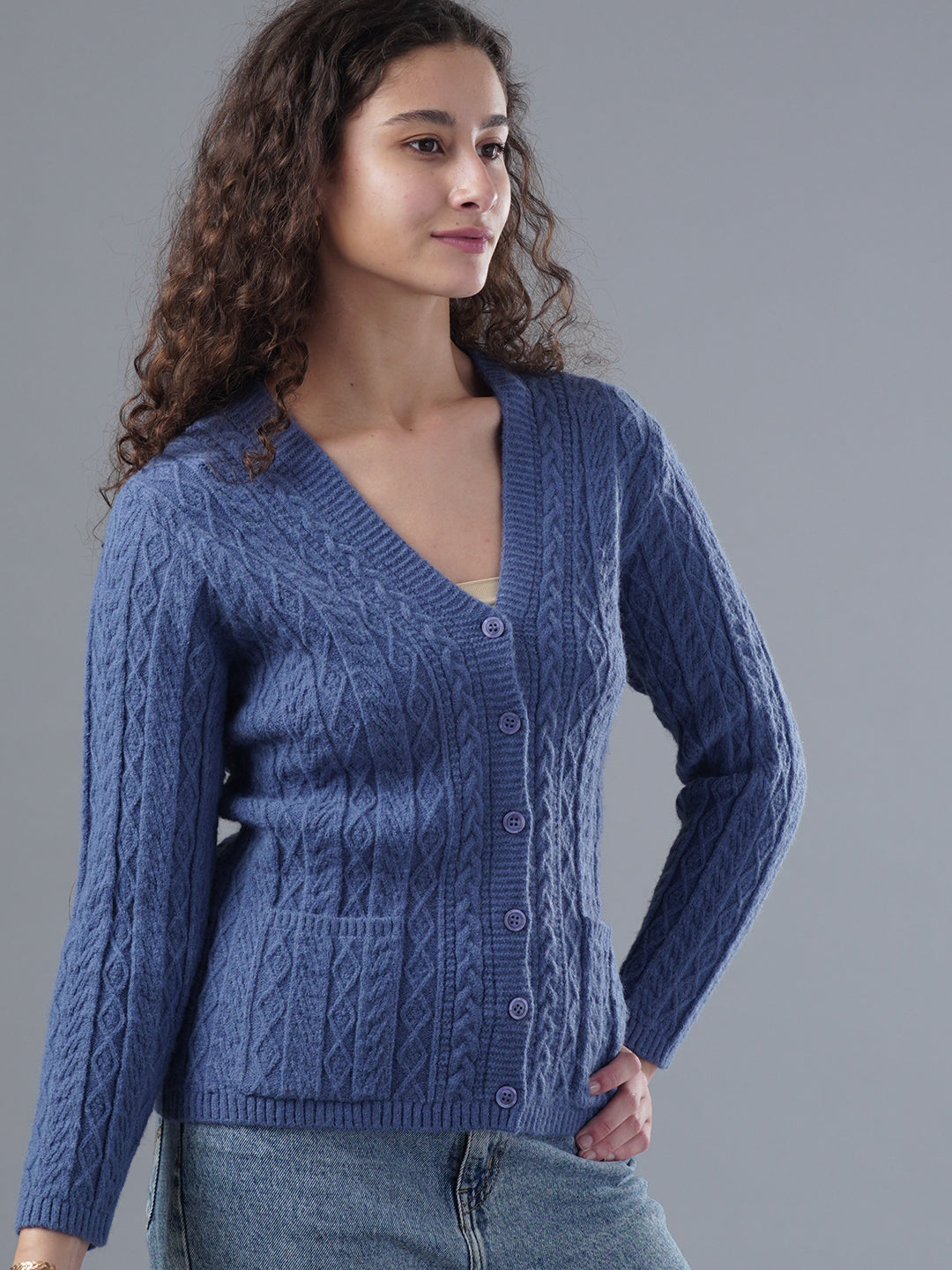 Virsa Cozy Cable Knit Cardigan