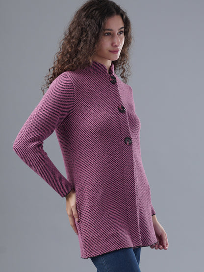 Virsa Textured Knit Longline Cardigan