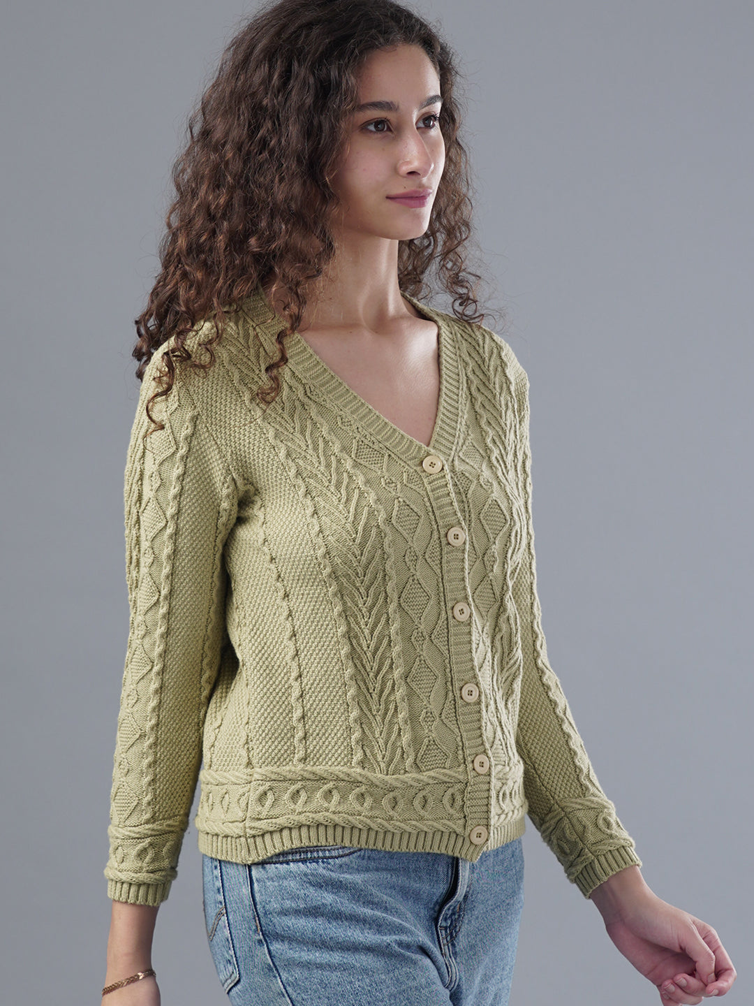 Virsa Intricate Cable Knit Cardigan
