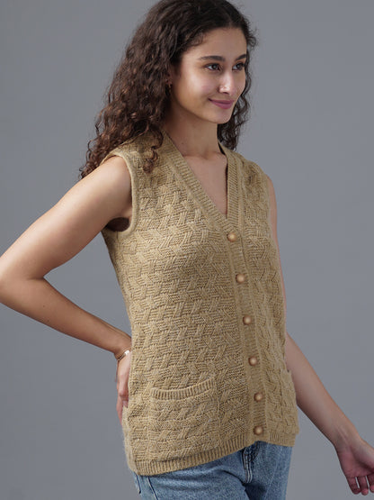 Virsa Heritage Chevron Knit Vest Cardigan