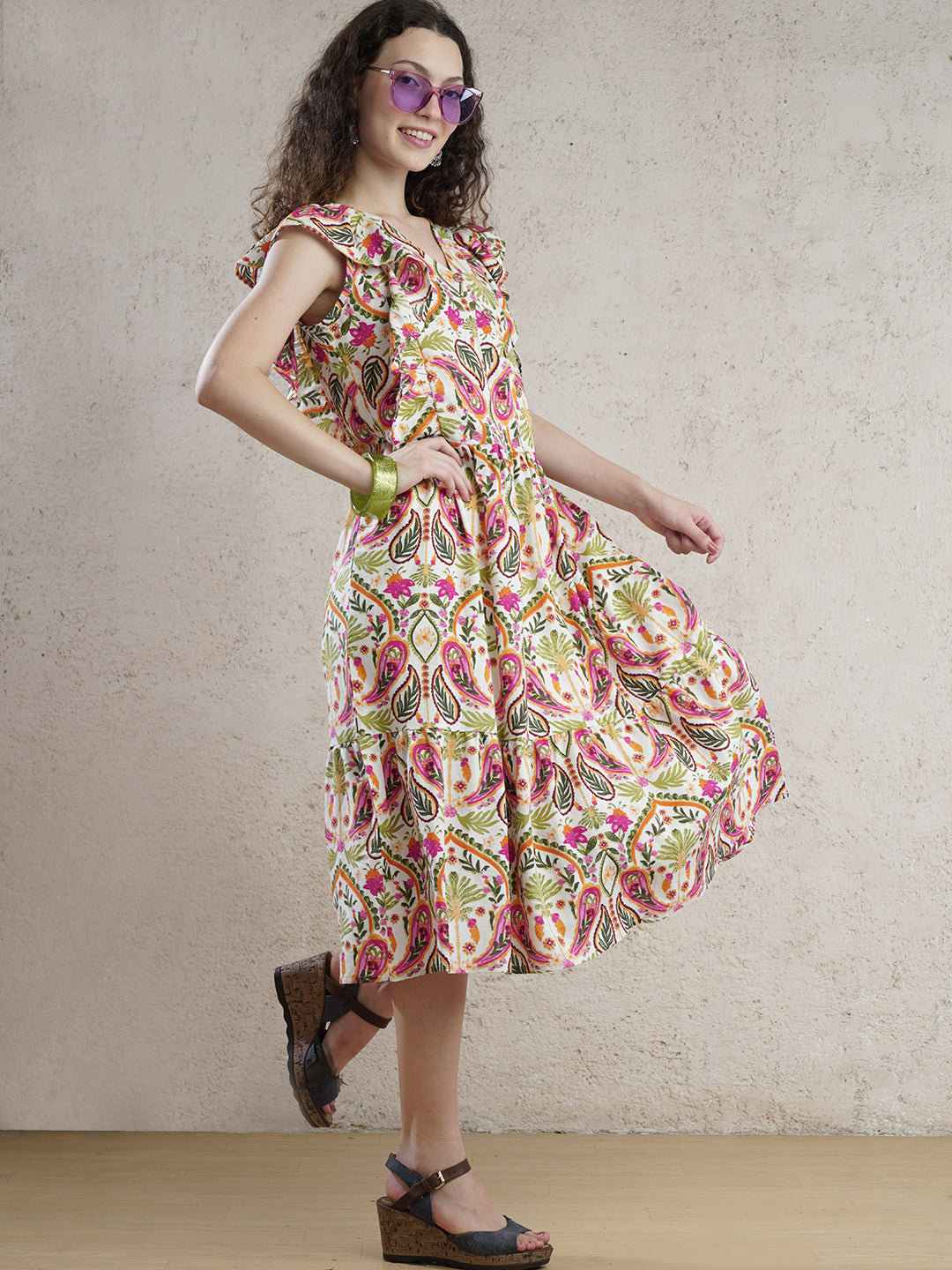 Havana Blossom Floral Midi Dress