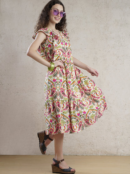 Havana Blossom Floral Midi Dress
