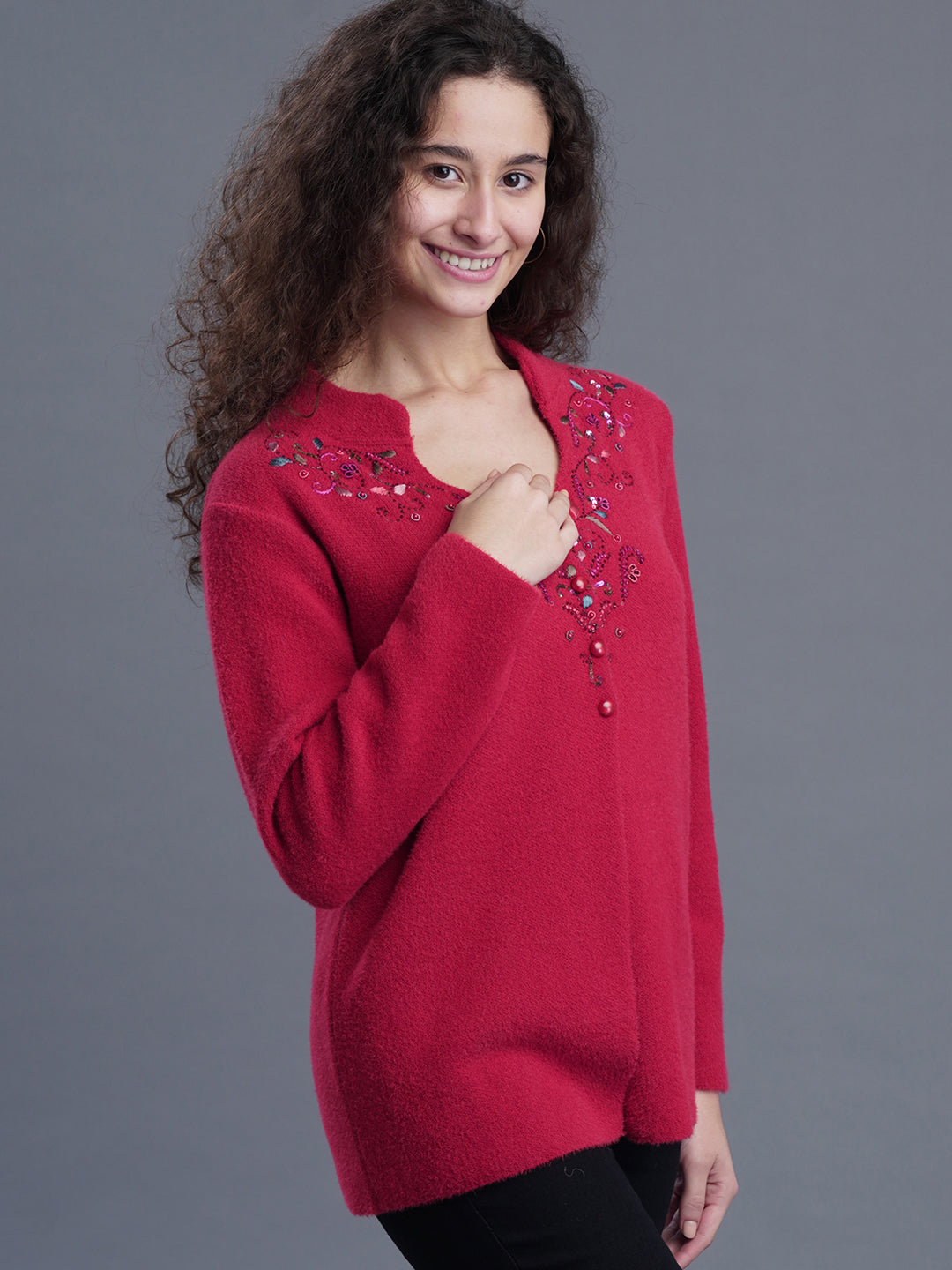  Evening Weave V-Neck Cardigan