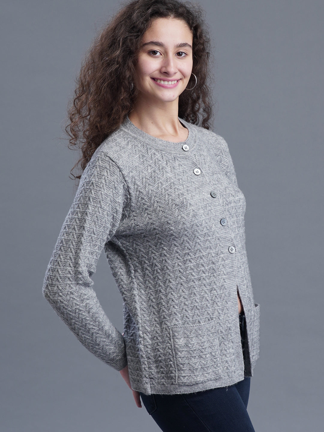 Snug Loop Round-Neck Cardigan