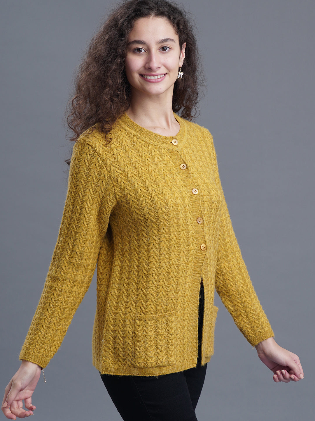 Snug Loop Round-Neck Cardigan