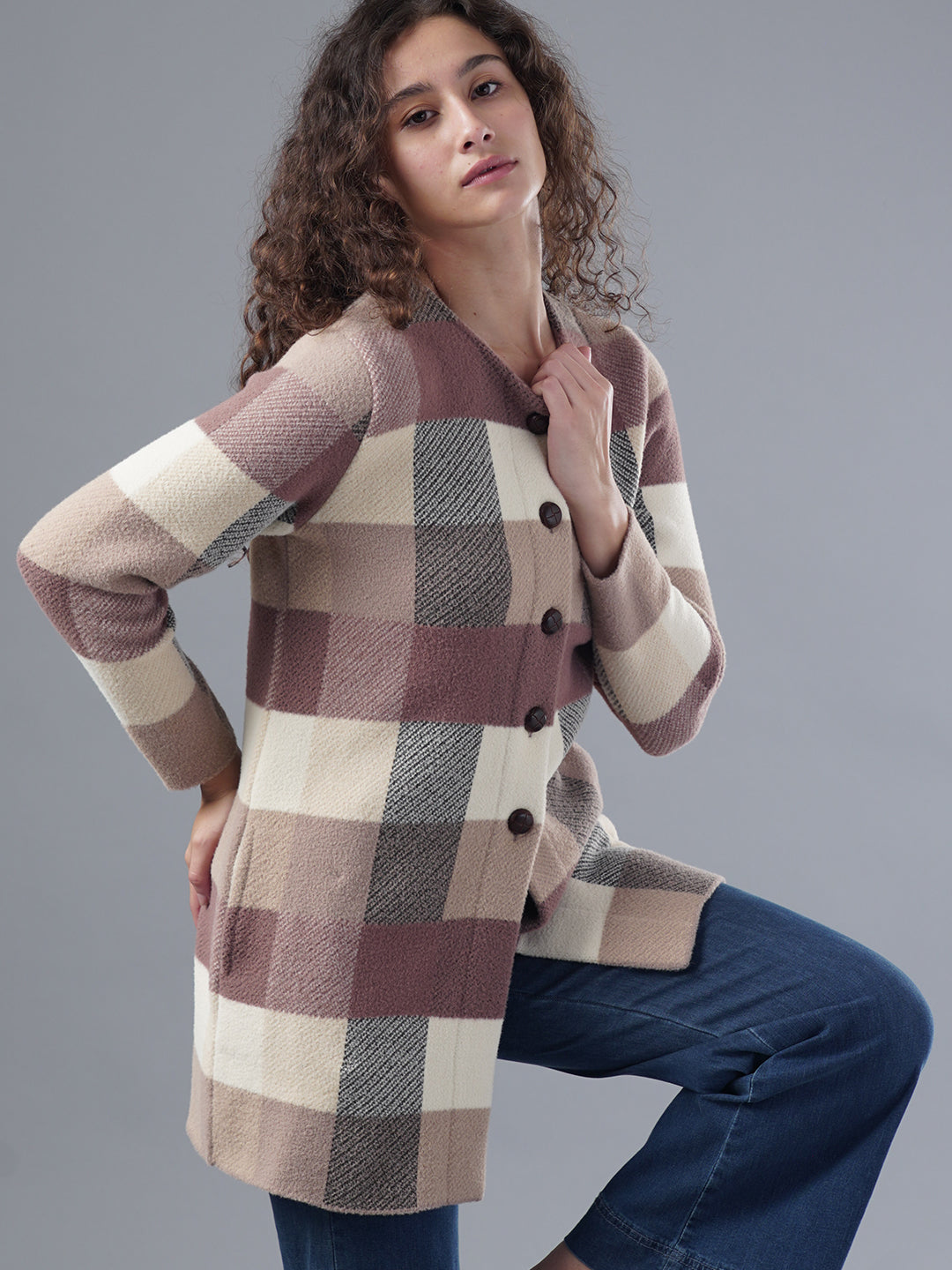 Virsa Cozy Plaid Long Cardigan