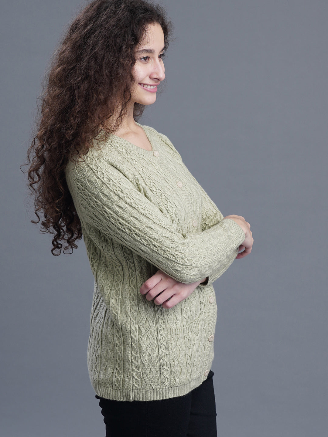  Misty Loop Round-Neck Cardigan
